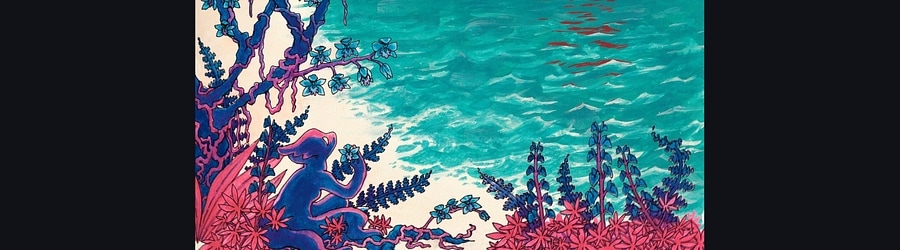 glass beach - neon glow banner